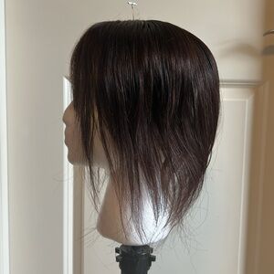 Brand new 100% human hair Remy 12 inch brown/deep red mix hair topper